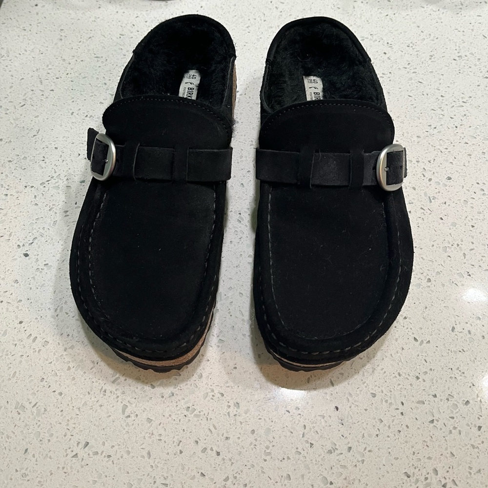 BirkenStock Buckley Shearling Suede Leather Shoes